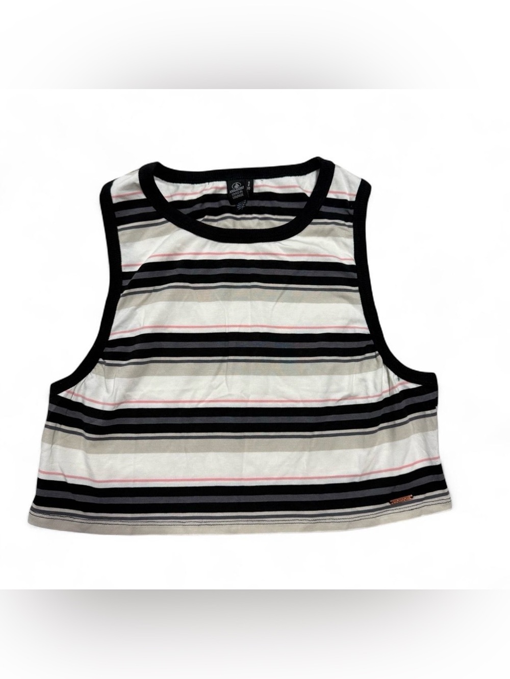 Volcom Lived In Lounge Striped Sleeveless Crop Top womens size Small NEW